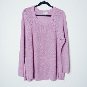 Loft Pink Knit Sweater. Size Large